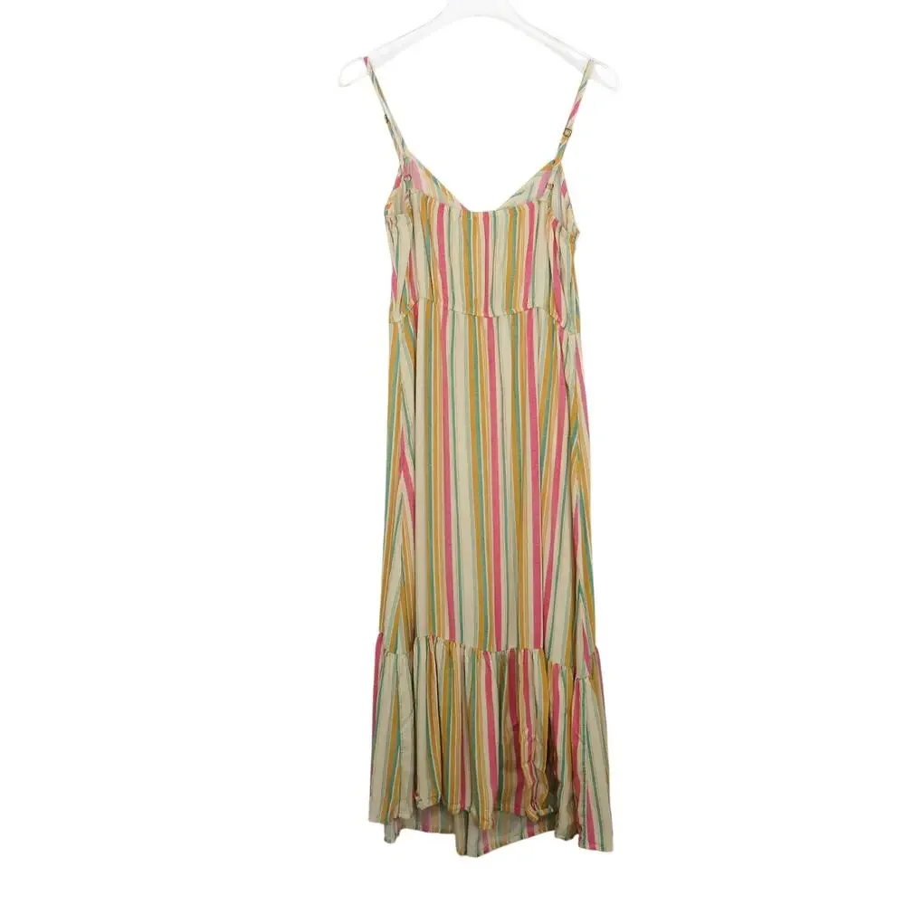 Francesca's Mimi Chica Multicolor Rainbow Stripped Maxi Dress XS - Picture 2 of 4